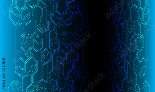 Blue eye cyber circuit future technology concept background