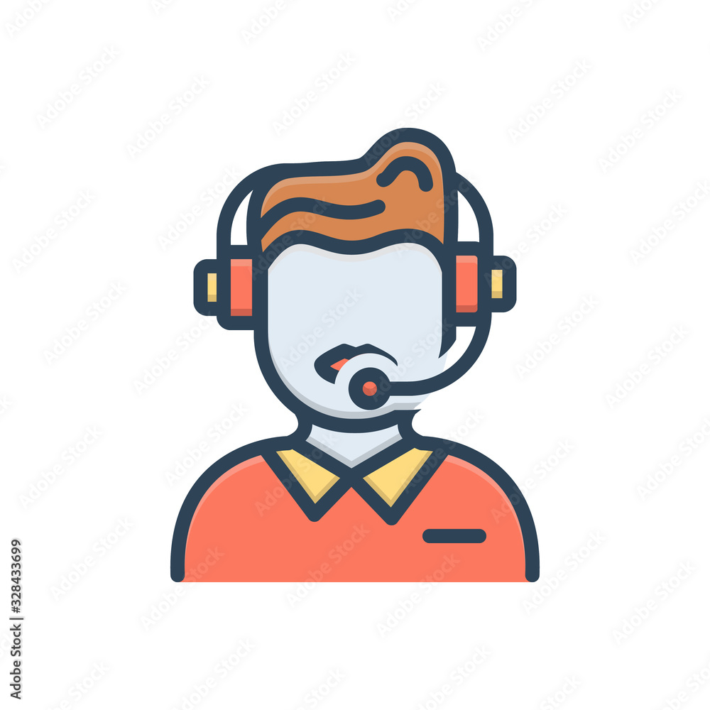 Color illustration icon for customer service