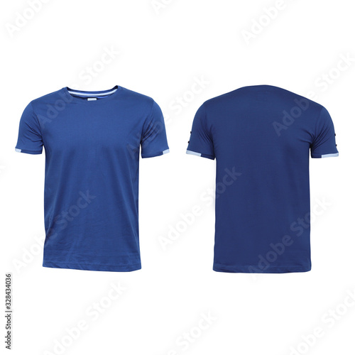 Blue Blank T-shirt Front and Back