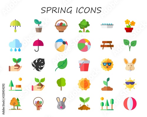 Modern Simple Set of spring Vector flat Icons