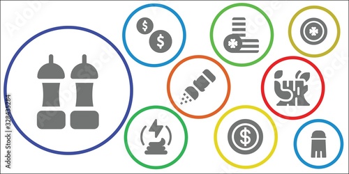 Modern Simple Set of pile Vector filled Icons