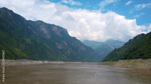 Landscape and scenery of the the famous Three Gorges on the mighty Yangtze River, Hubei Province, China photo