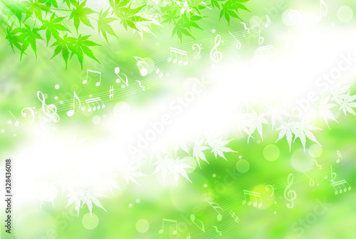 音符と新緑と光