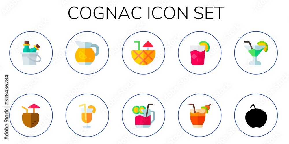 cognac icon set