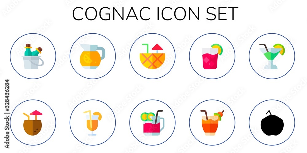 cognac icon set cognac icon set
