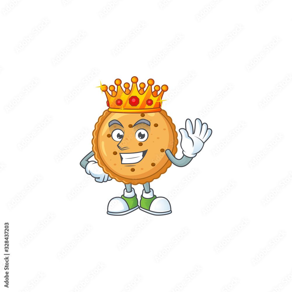A dazzling of peanut butter cookies stylized of King on cartoon mascot design A dazzling of peanut butter cookies stylized of King on cartoon mascot design