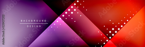 Abstract background - squares and lines composition created with lights and shadows. Technology or business digital template
