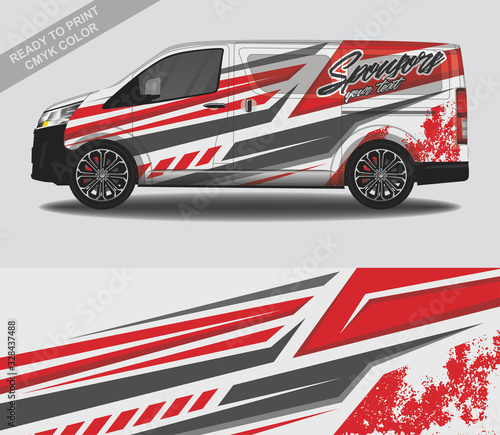 Car wrap decal design vector, custom livery race rally car vehicle sticker and tinting.