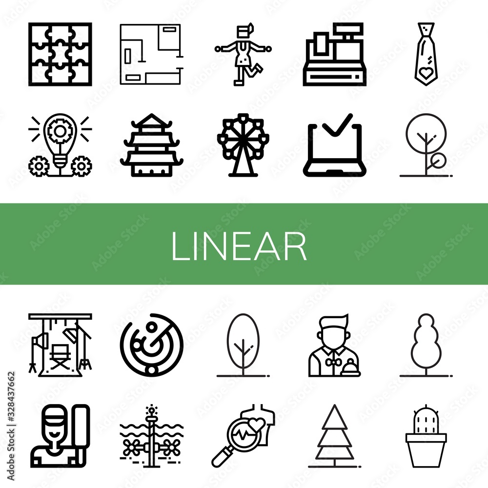 Naklejka premium linear icon set