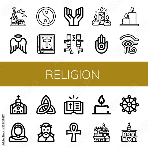 religion simple icons set