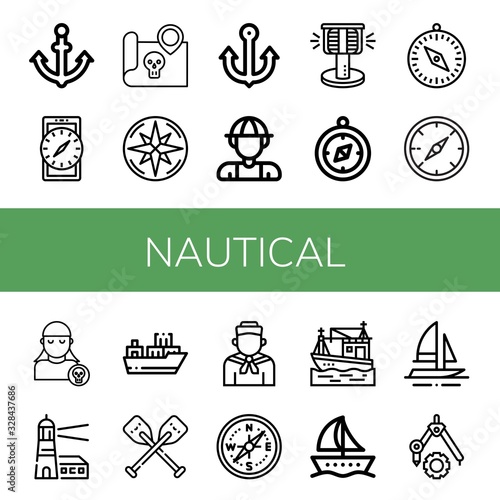 Set of nautical icons