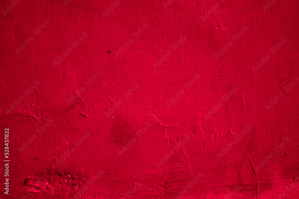 Obraz premium Rough concrete wall texture, cherry red, rustic grunge wallpaper.