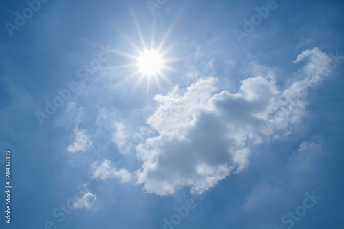 Beautiful blue sky with impressive sunstar © SMPTY
