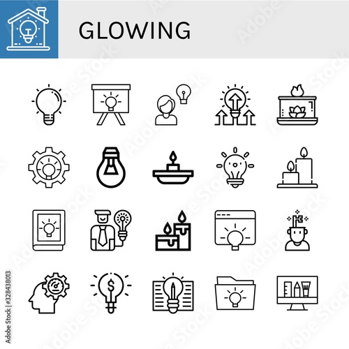 glowing icon set