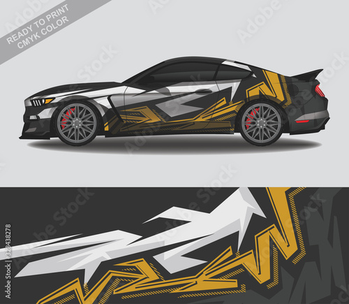 Car wrap decal design vector, custom livery race rally car vehicle sticker and tinting.