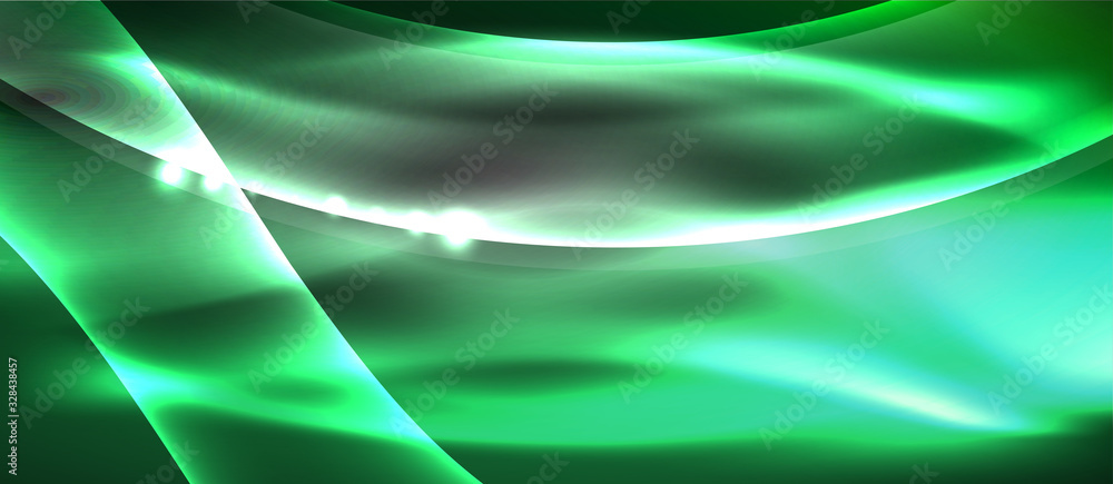 Abstract background. Shiny design neon waves with light effects, techno trendy design. Vector Illustration For Wallpaper, Banner, Background, Card, Book Illustration, landing page Abstract background. Shiny design neon waves with light effects, techno trendy design. Vector Illustration For Wallpaper, Banner, Background, Card, Book Illustration, landing page