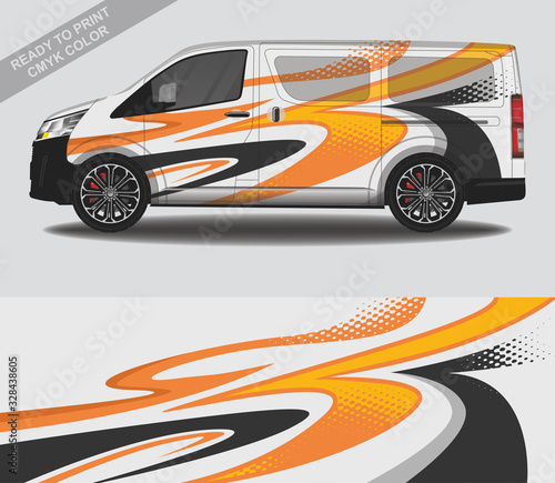 Car wrap decal design vector, custom livery race rally car vehicle sticker and tinting.