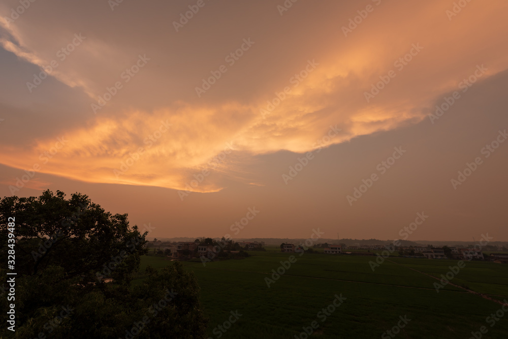 Composition of beautiful sky background, forest and sunset. Composition of beautiful sky background, forest and sunset.