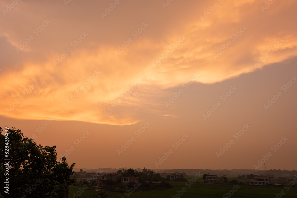 Composition of beautiful sky background, forest and sunset. Composition of beautiful sky background, forest and sunset.