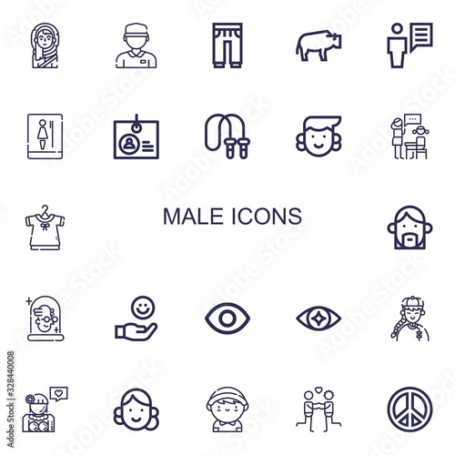 Editable 22 male icons for web and mobile