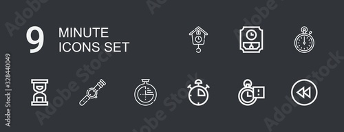 Editable 9 minute icons for web and mobile