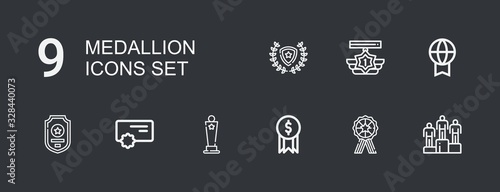 Editable 9 medallion icons for web and mobile
