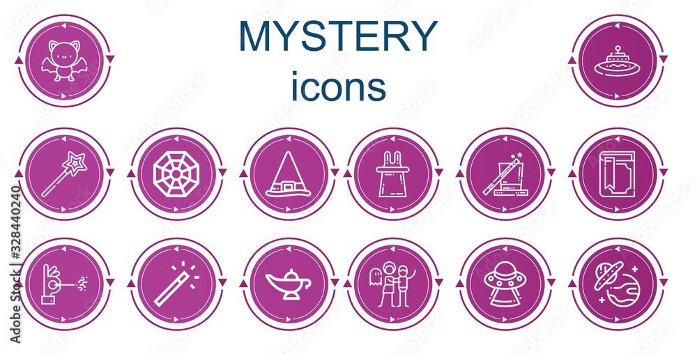 Editable 14 mystery icons for web and mobile Editable 14 mystery icons for web and mobile