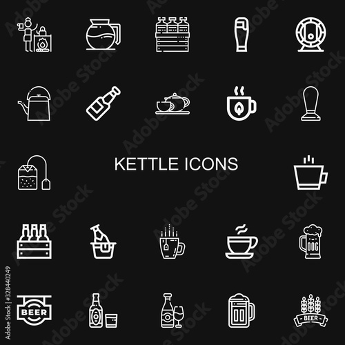 Editable 22 kettle icons for web and mobile