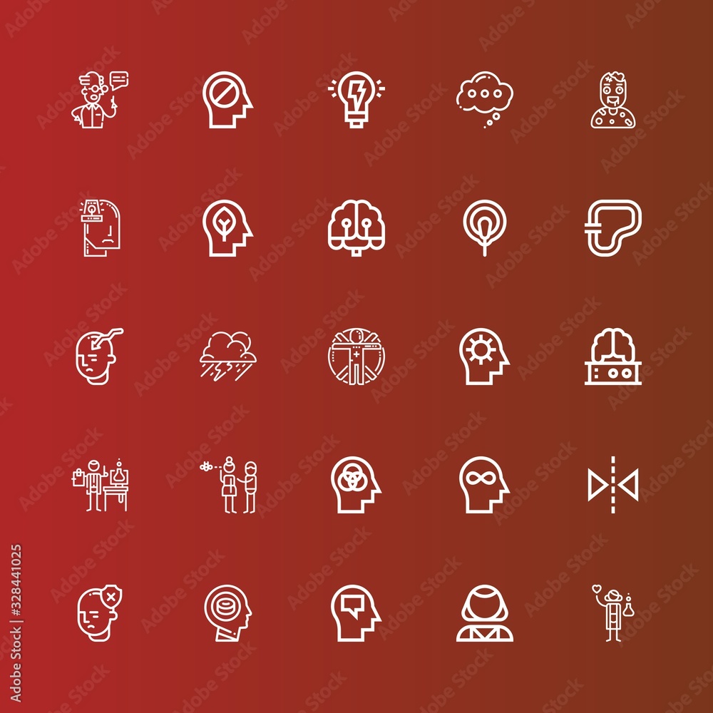 Editable 25 brain icons for web and mobile Editable 25 brain icons for web and mobile