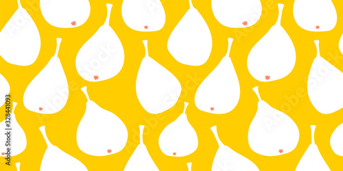 white silhouettes of pears