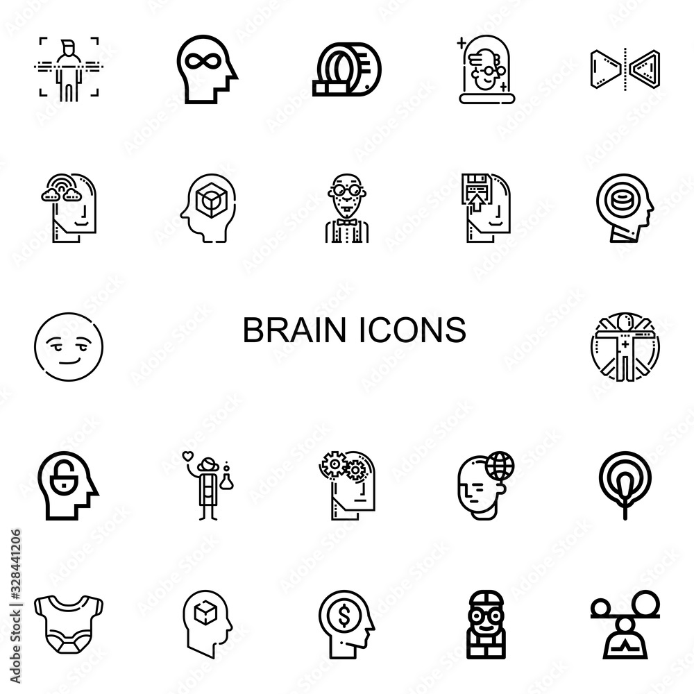Naklejka Editable 22 brain icons for web and mobile