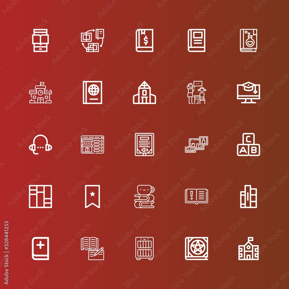 Editable 25 library icons for web and mobile Editable 25 library icons for web and mobile