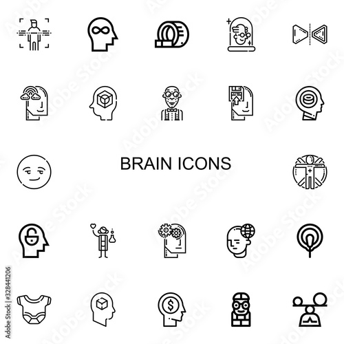 Editable 22 brain icons for web and mobile