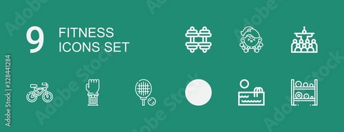 Editable 9 fitness icons for web and mobile