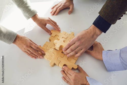 Concept of partnership creative work startup teamwork team business people. photo