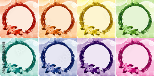 Background design with flowers around the fram