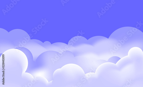 Sky in the clouds.Purple cloudy sky.Flat cloudy sky background.Vector illustration