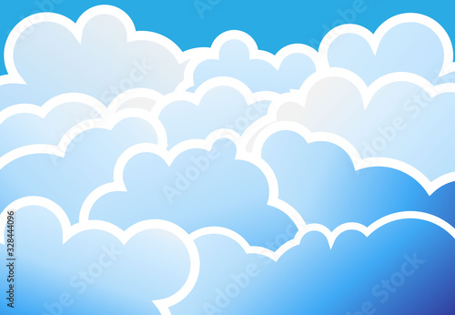 Abstract blue sky.Sky and clouds background.Flat.Vector