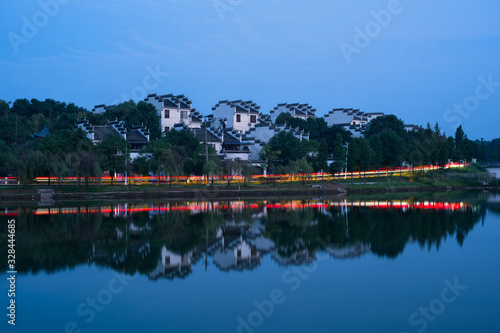 Photography Beautiful scenery of Shanghai, China, city night, fireworks scene