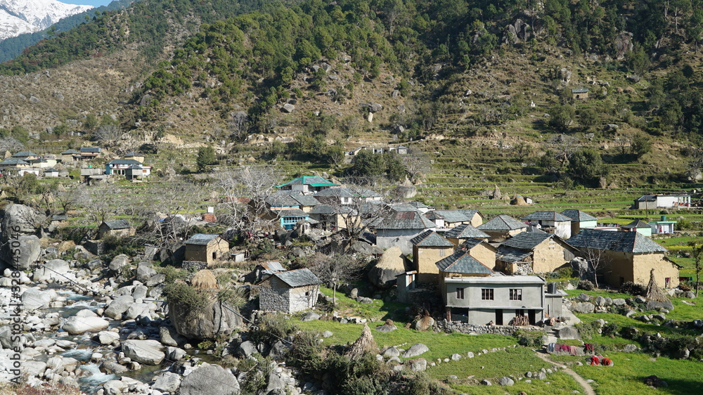 Fototapeta premium village in the mountains