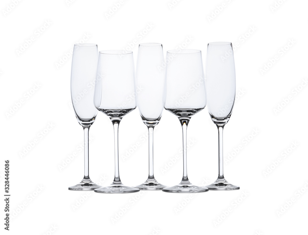 Set of different glasses isolated on white Set of different glasses isolated on white