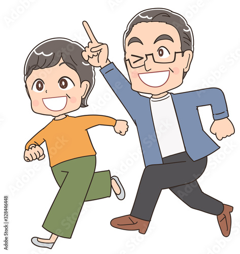 シニア 夫婦 高齢者 おじいちゃん おばあちゃん まんが イラスト