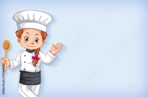Background template design with happy chef smiling