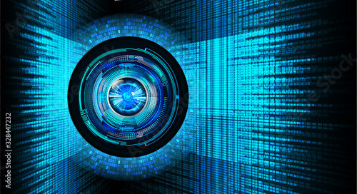 Blue eye cyber circuit future technology concept background