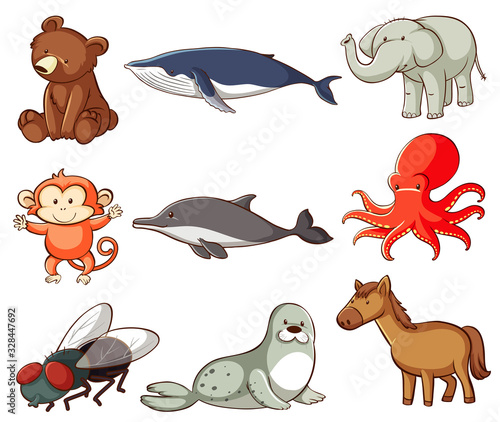 Large set of wildlife with many types of animals