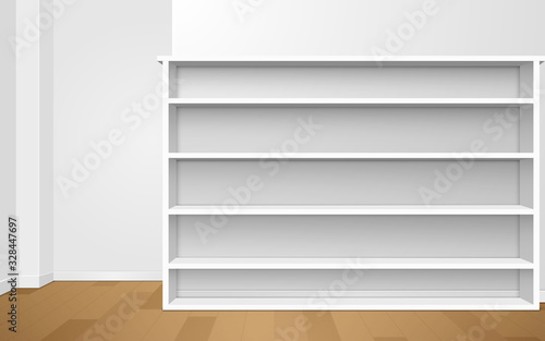 white showcase and cabinet in the room