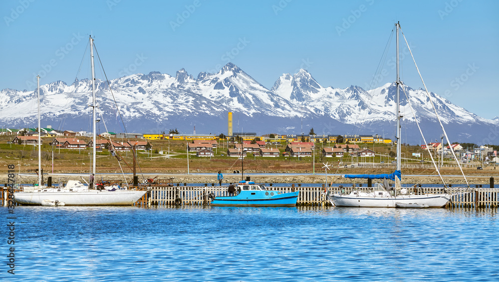Port of Ushuaia, capital of Tierra del Fuego Province, Argentina.