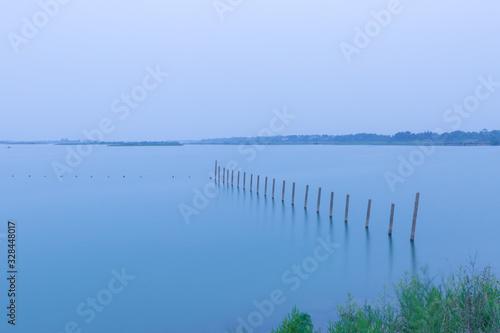 Beautiful Chinese natural landscape  water resources protection  environmental protection  sewage treatment.