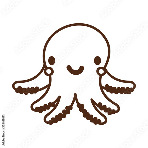 octopus sea life animal isolated icon