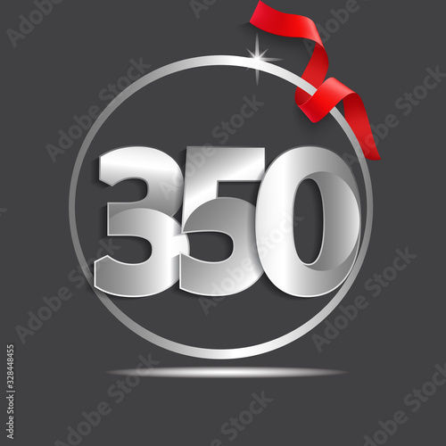 350 Year Anniversary Logo Vector Template Design Illustration